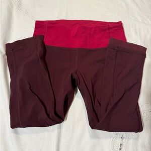 Women’s  Burgundy and Pink Leggings #236